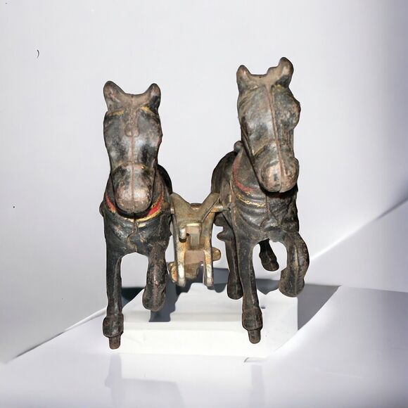 Rare Vintage Arcade Mfg Co Cast Iron Horses Please Read Description - Picture 2 of 6